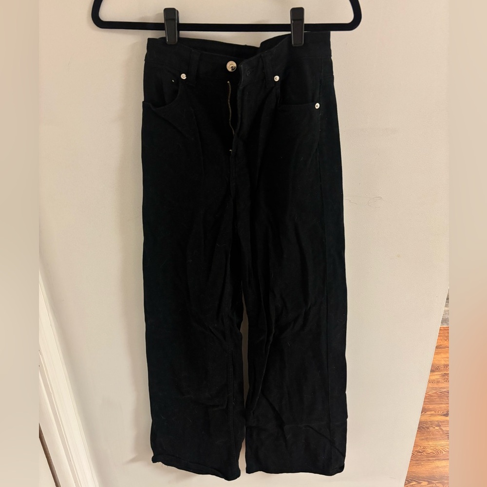 H&M Twill Wide/Straight Leg Black Pants